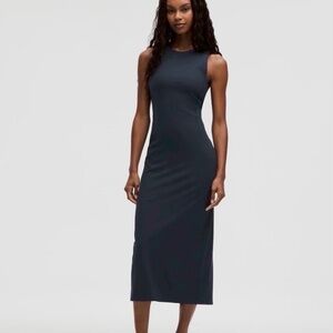 Lululemon -All Aligned Ribbed Midi Dress Navy Blue Sz. 6